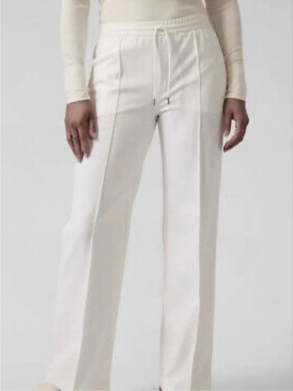 Athleta Women's Cream Endeavor Wide-Leg Drawstring Pants Size S